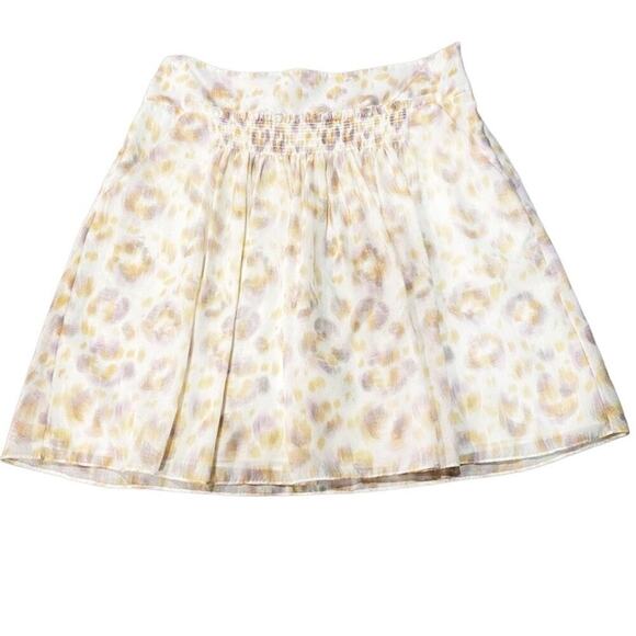 Ann Taylor Cream Purple A-Line Mini Skirt Sz 8 - Picture 1 of 13